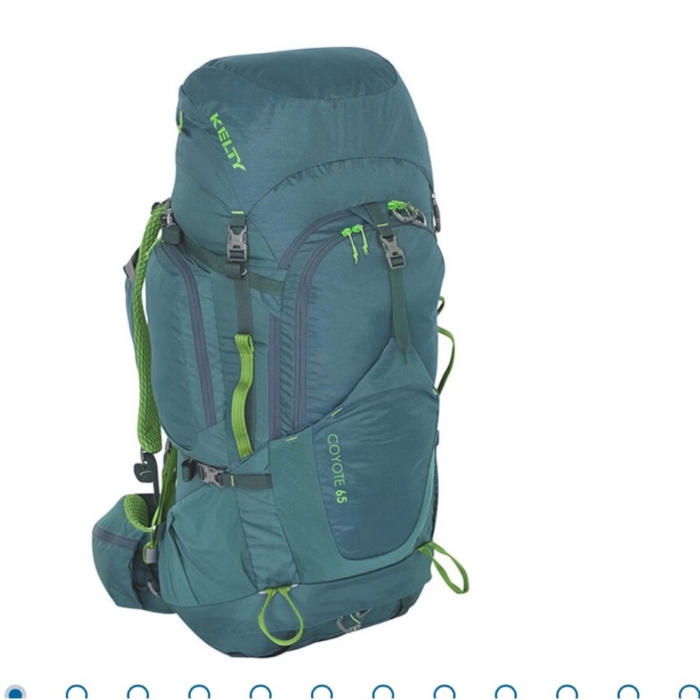 Kelty Coyote 65L Backpack in Teal and Green